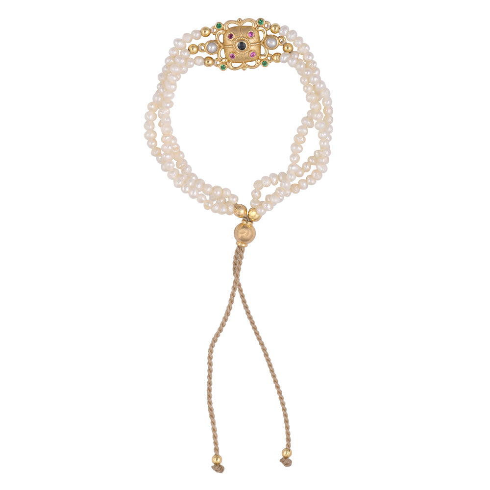 Bracelet Emily 1 avec pierres précieuses et perles