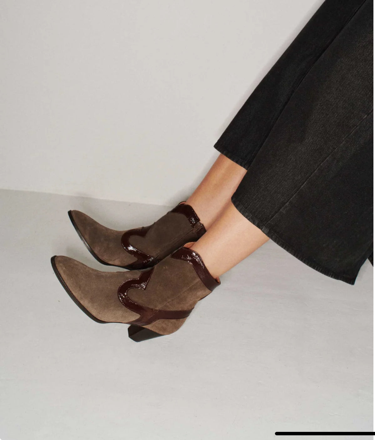 Bottine Georgia taupe/noisette - Socque