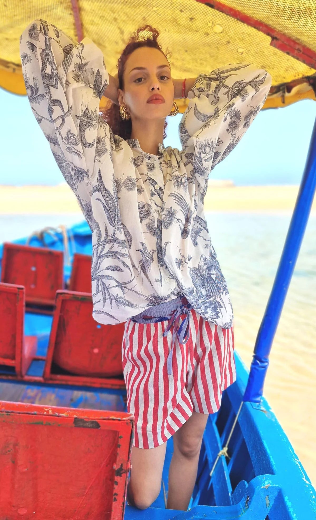 Short Fouta Rouge et Blanc - Claramonte