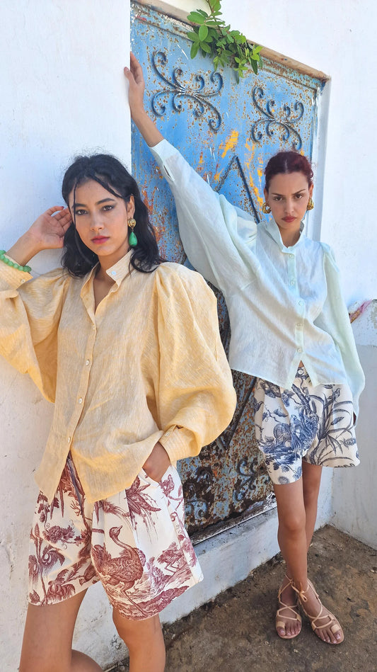 Short Delice Birds Bordeaux - Claramonte