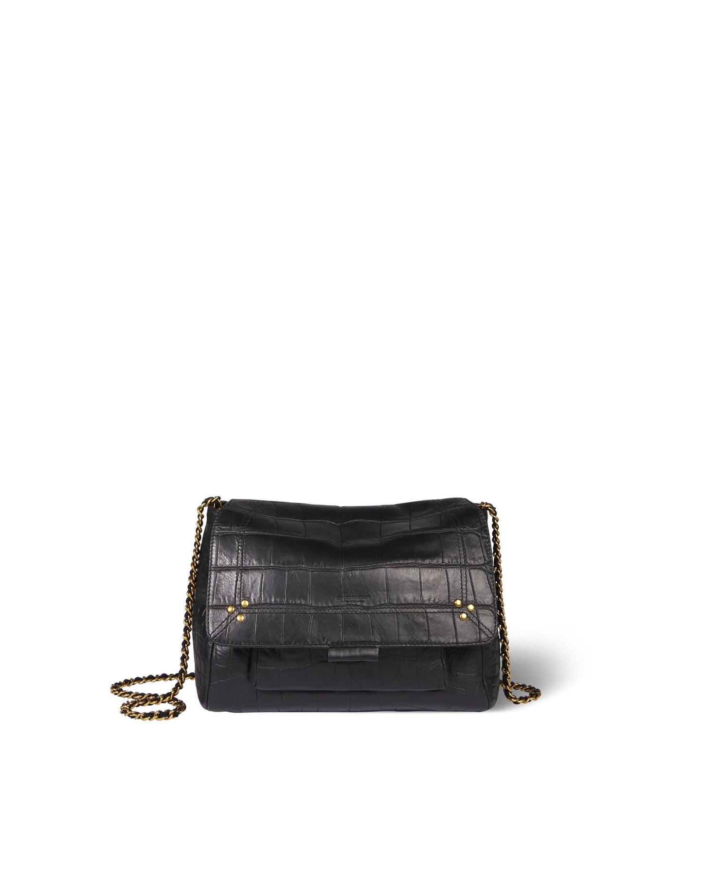 Lulu M Vachette Croco Noir - Jérôme Dreyfuss