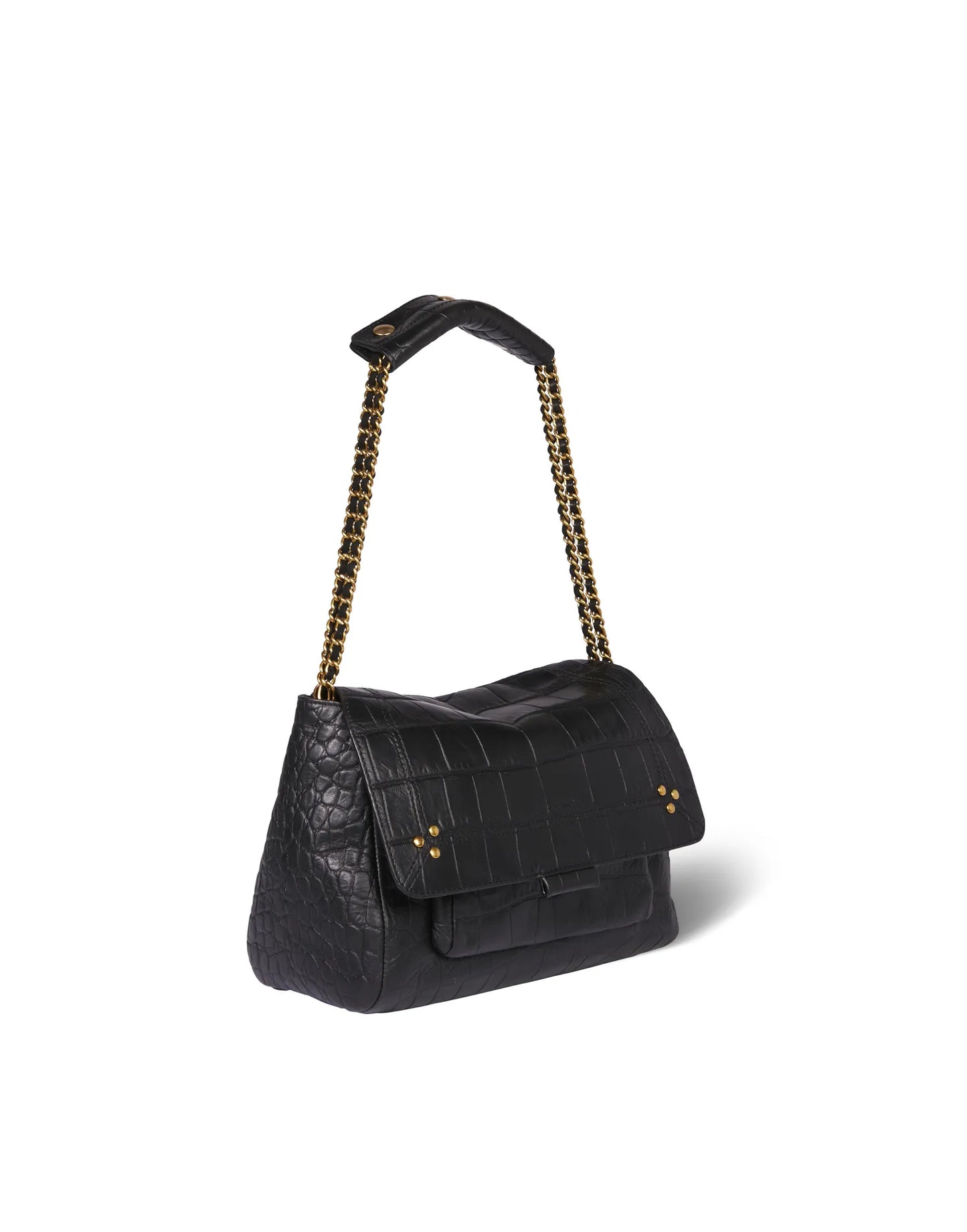 Lulu M Vachette Croco Noir - Jérôme Dreyfuss