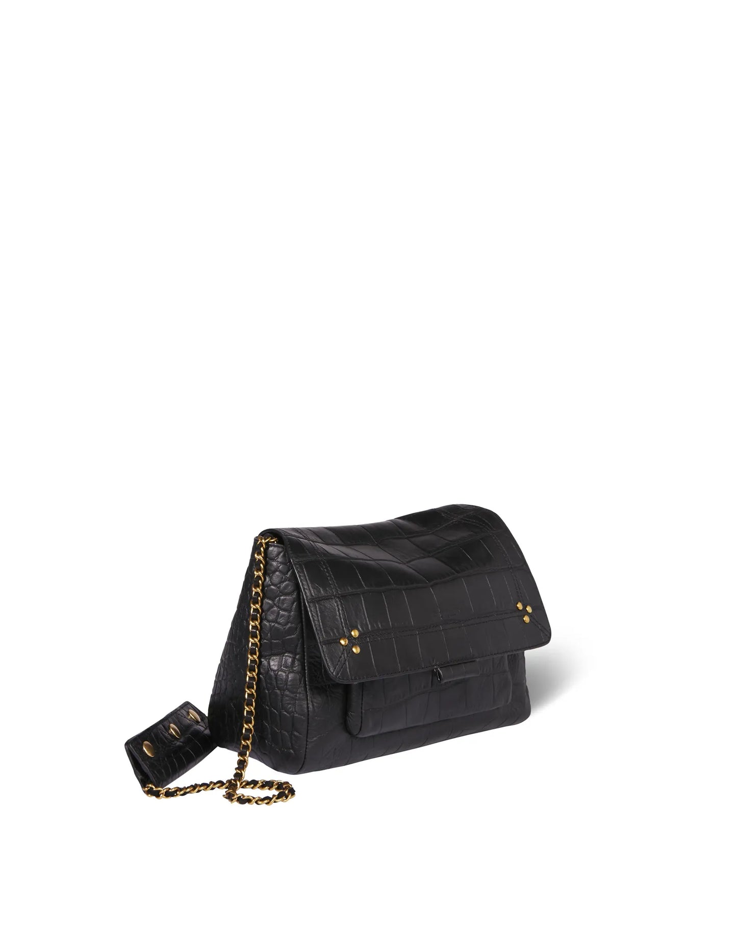 Lulu M Vachette Croco Noir - Jérôme Dreyfuss
