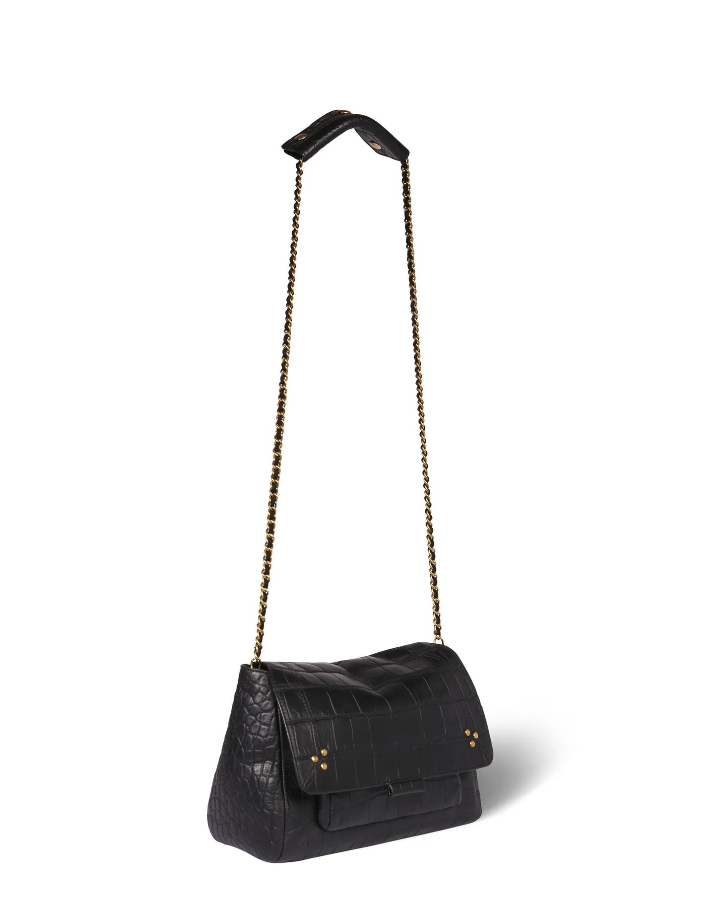 Lulu M Vachette Croco Noir - Jérôme Dreyfuss