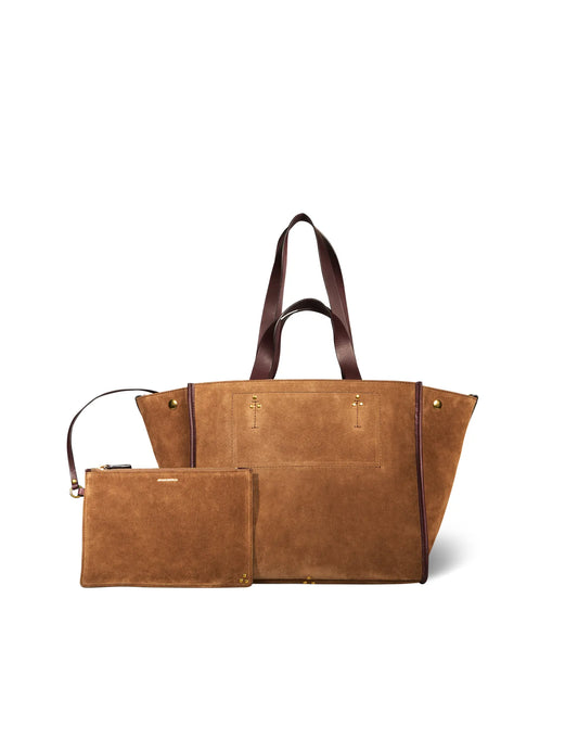 Cabas Léon M Croûte Velours Tabac - Jérôme Dreyfuss