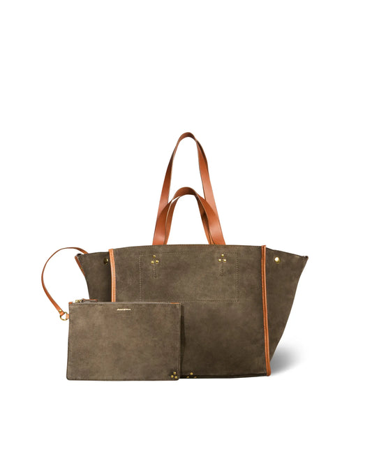 Cabas Léon M Croûte Velours Savane- Jérôme Dreyfuss