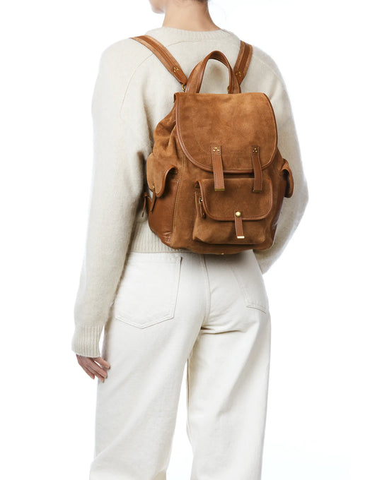 Sac-à-dos Stan Croûte Velours Tabac - Jérôme Dreyfuss