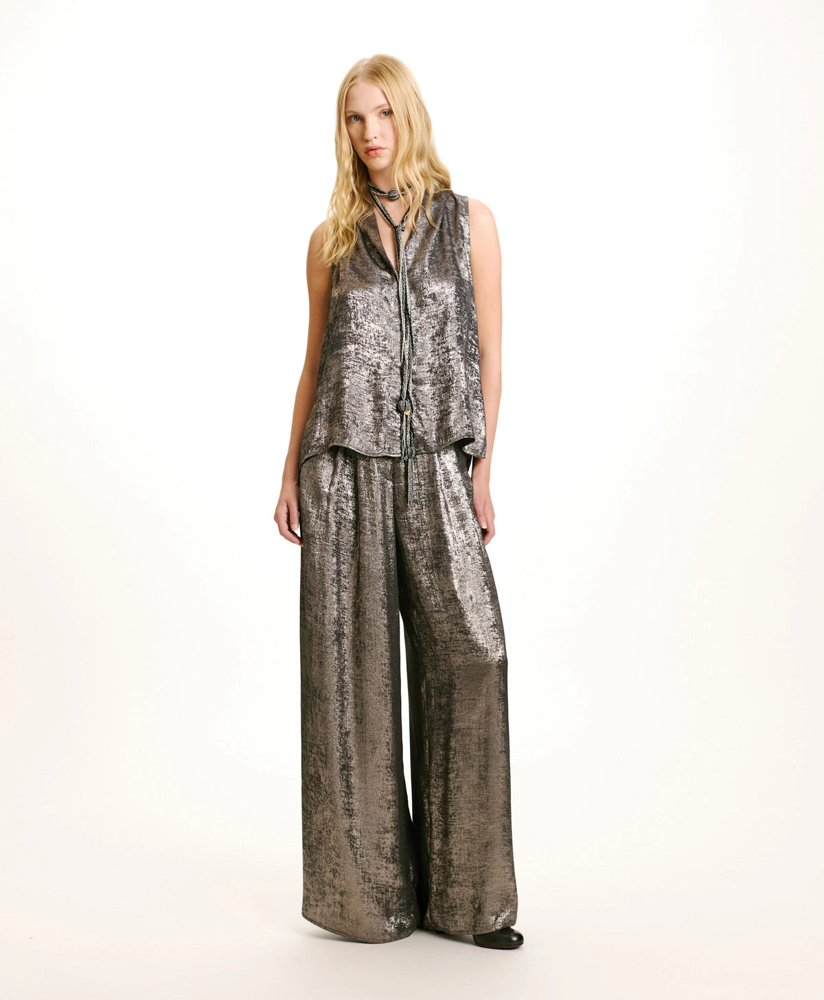 Top Kiri en laminé argent - Momoni