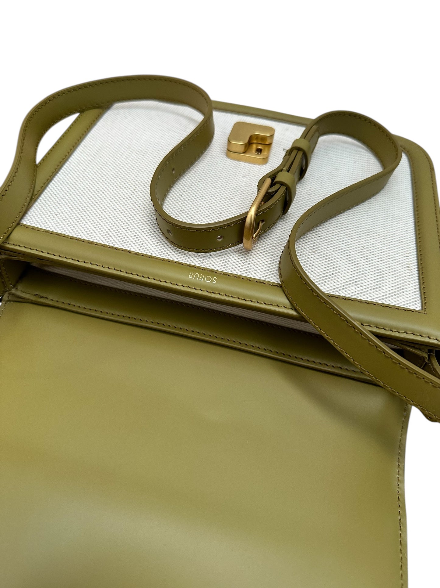 Sac Bellissima Maxi Cuir et Toile Pistache - Soeur