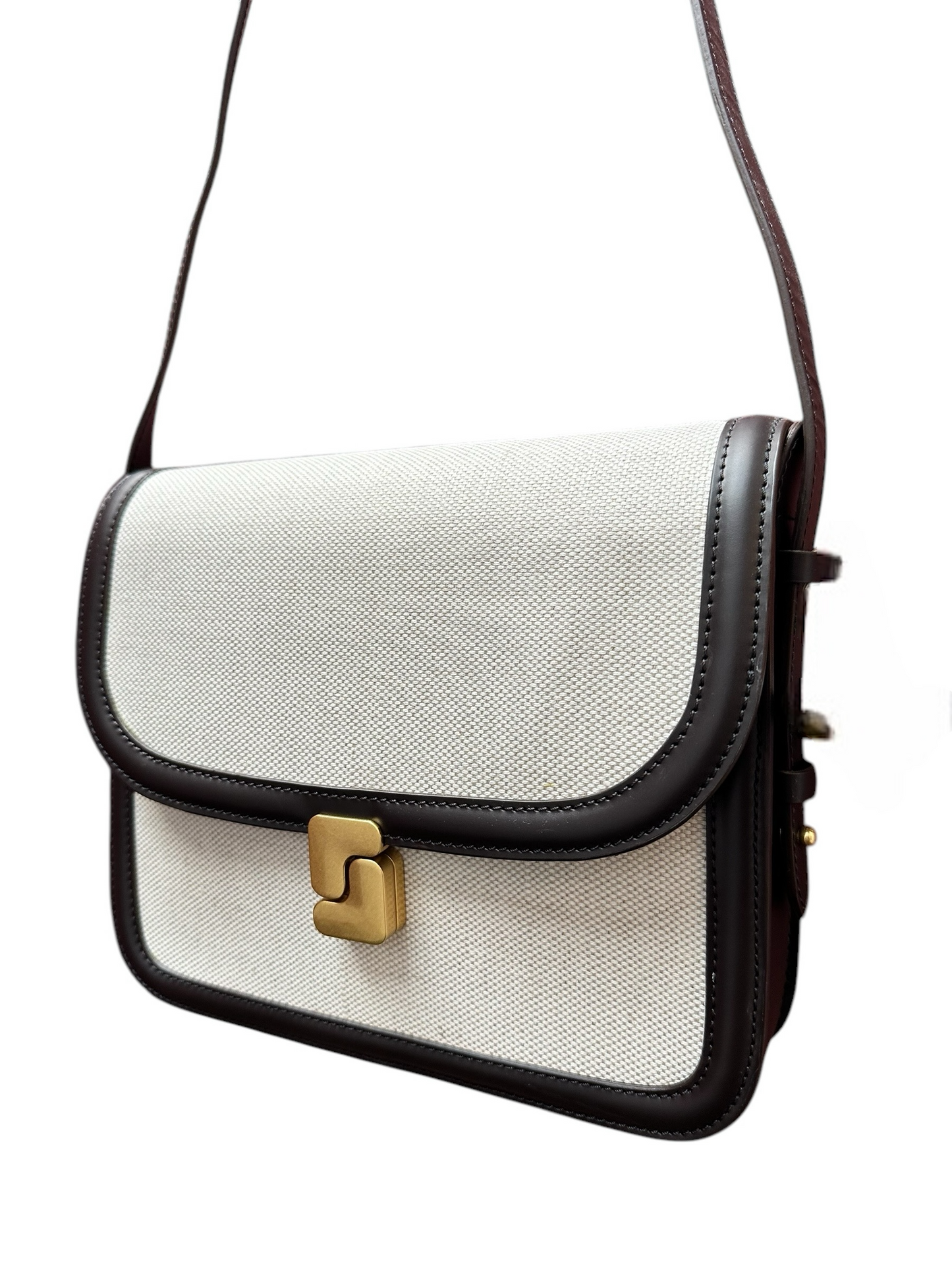 Sac Bellissima Maxi Cuir et Toile Chocolat - Soeur