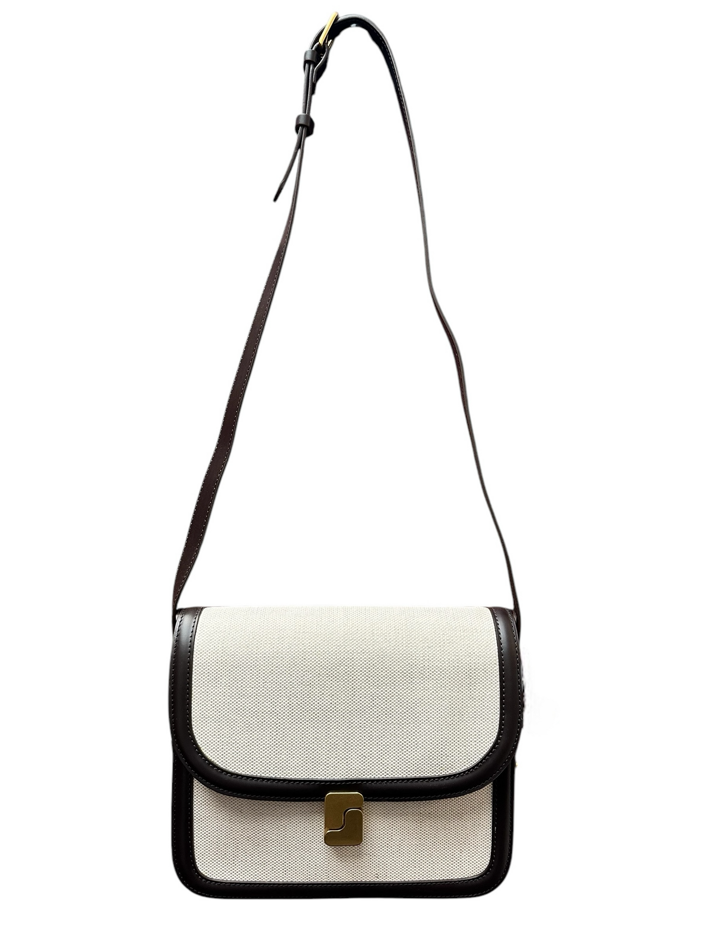 Sac Bellissima Maxi Cuir et Toile Chocolat - Soeur