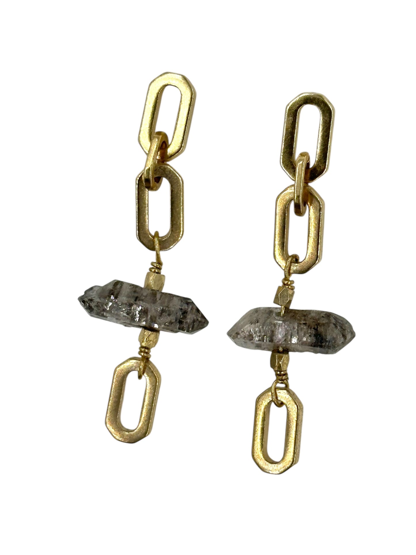 Boucles Pendantes Quartz Rutile - Hanka ïn