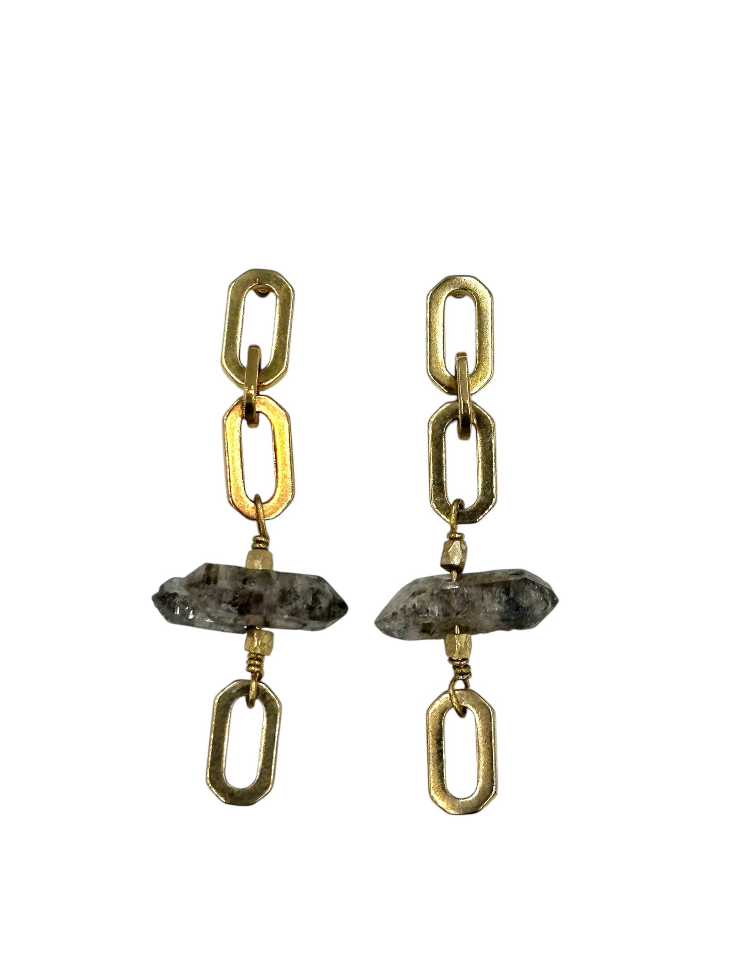 Boucles Pendantes Quartz Rutile - Hanka ïn