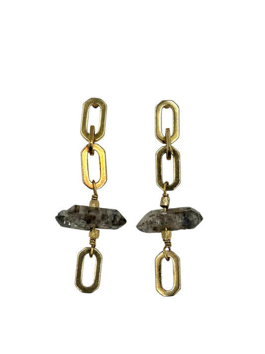 Boucles Pendantes Quartz Rutile - Hanka ïn