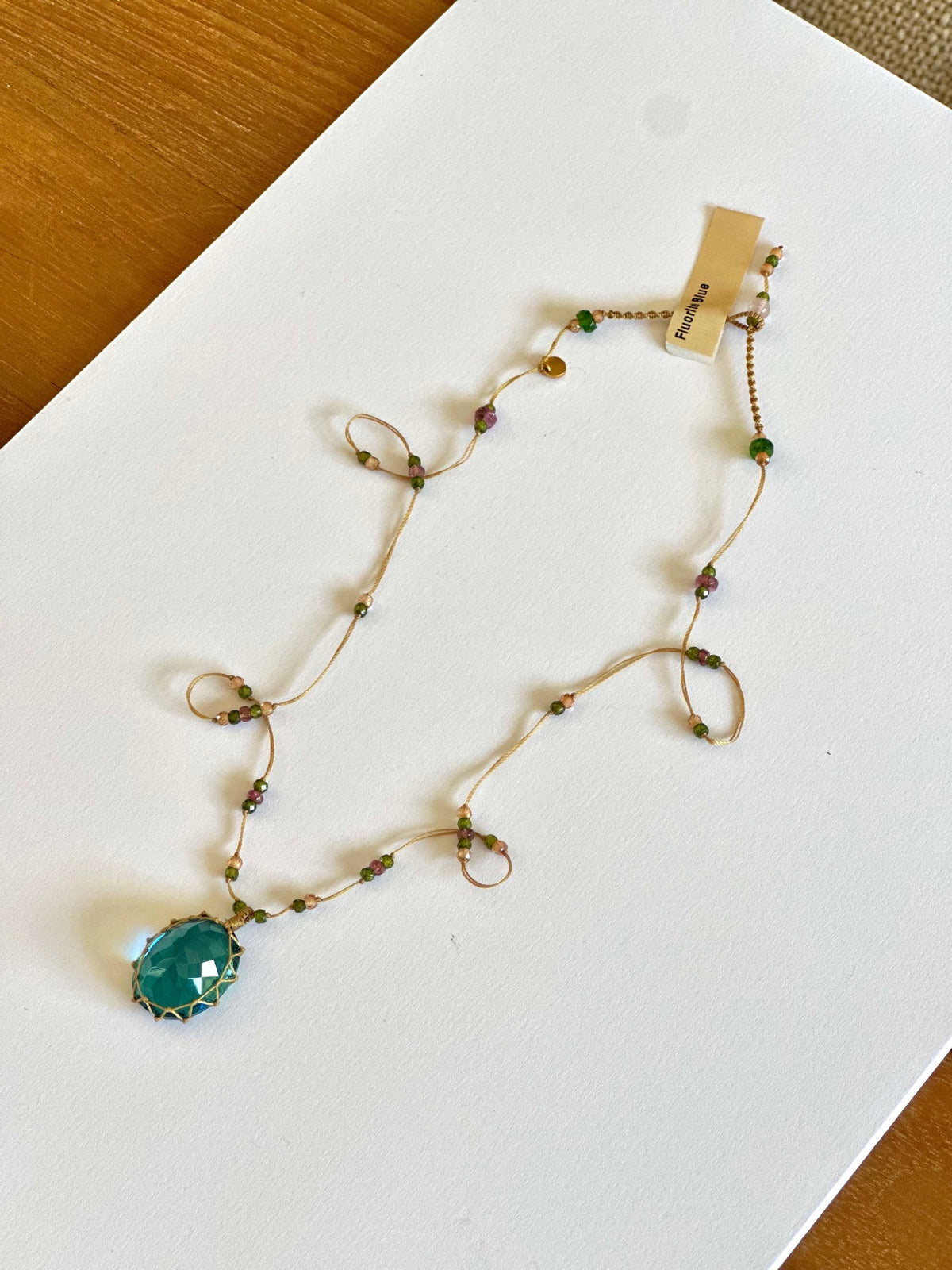Collier Court Tibétain Fluorite Bleue 2 (Rare) - Sharing