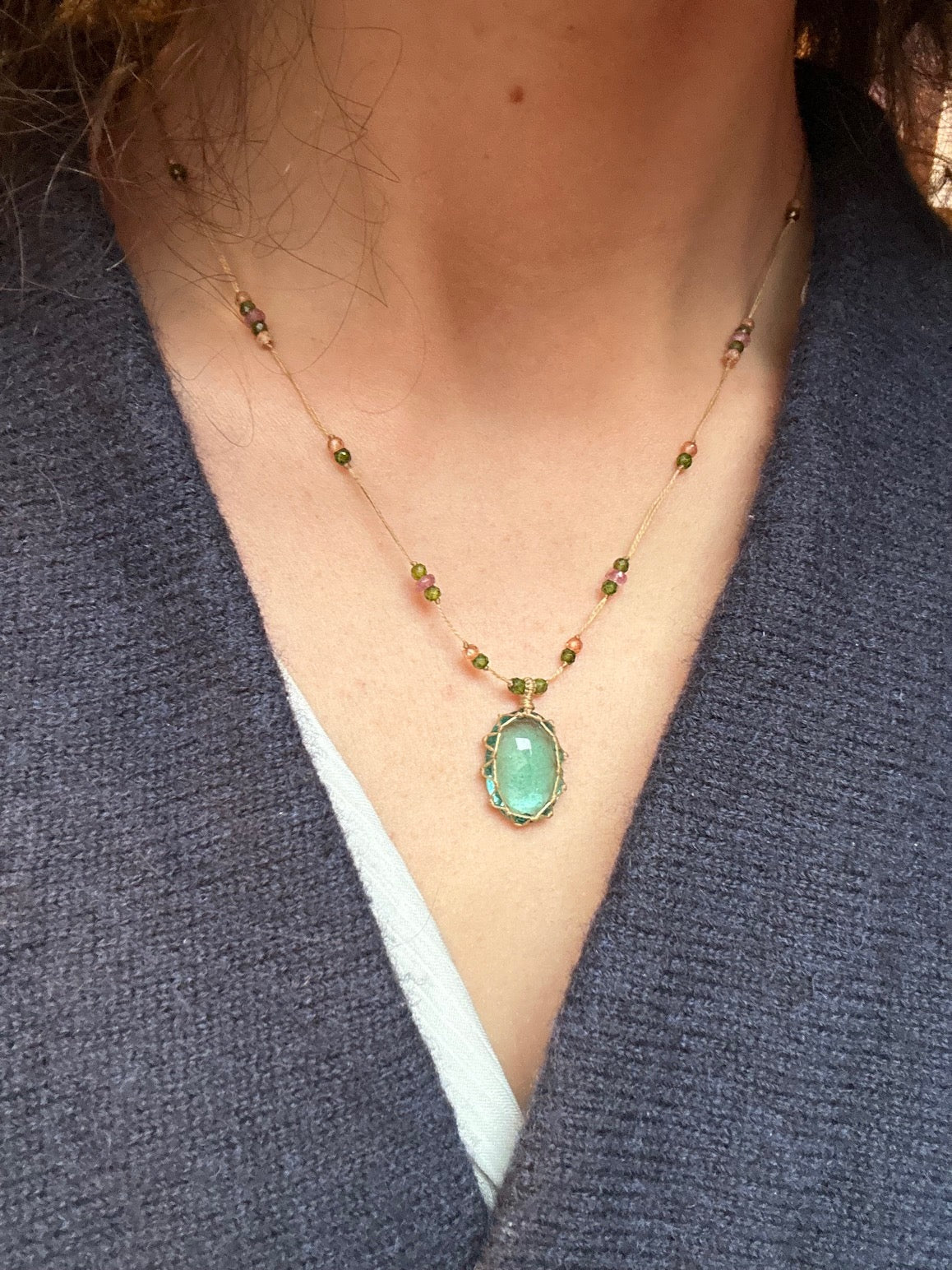 Collier Court Tibétain Ancient Roman Glass 2 (Rare) - Sharing