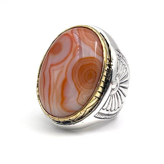 Bague Argent et Agathe Rouge - Jalan Jalan