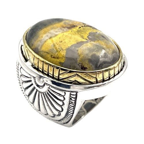 Bague Argent et Jaspe Bourdon - Jalan Jalan