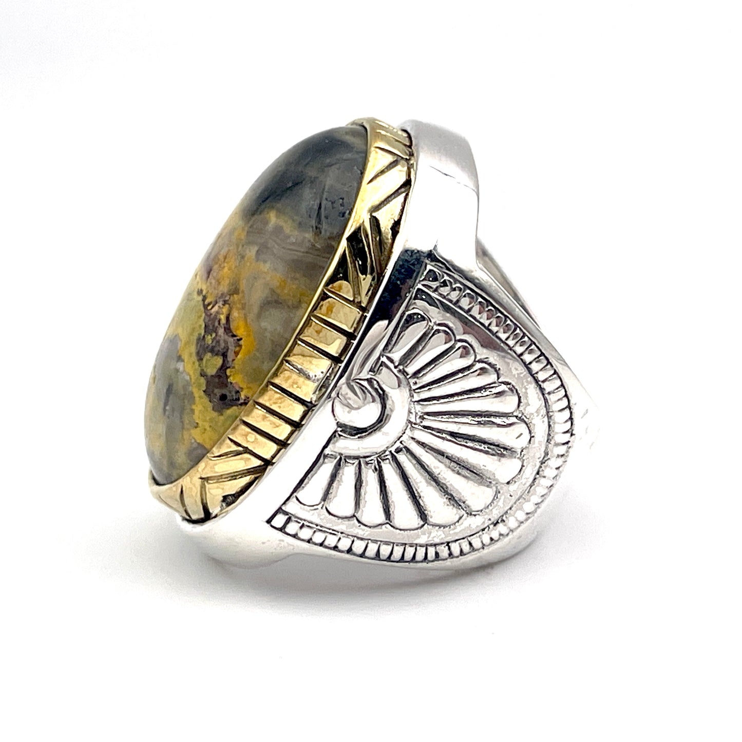 Bague Argent et Jaspe Bourdon - Jalan Jalan