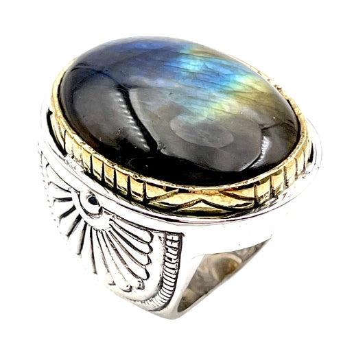 Bague Argent et Labradorite - Jalan Jalan