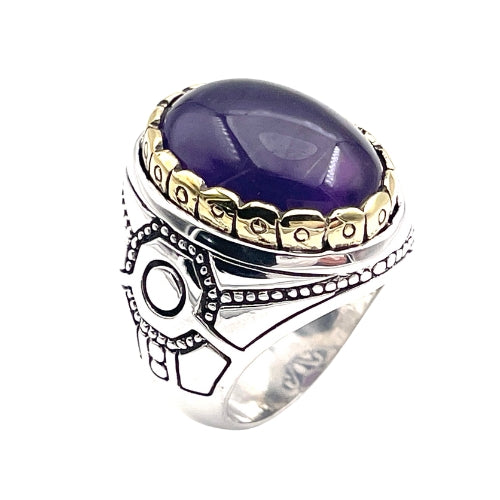 Bague Argent et Améthyste - Jalan Jalan