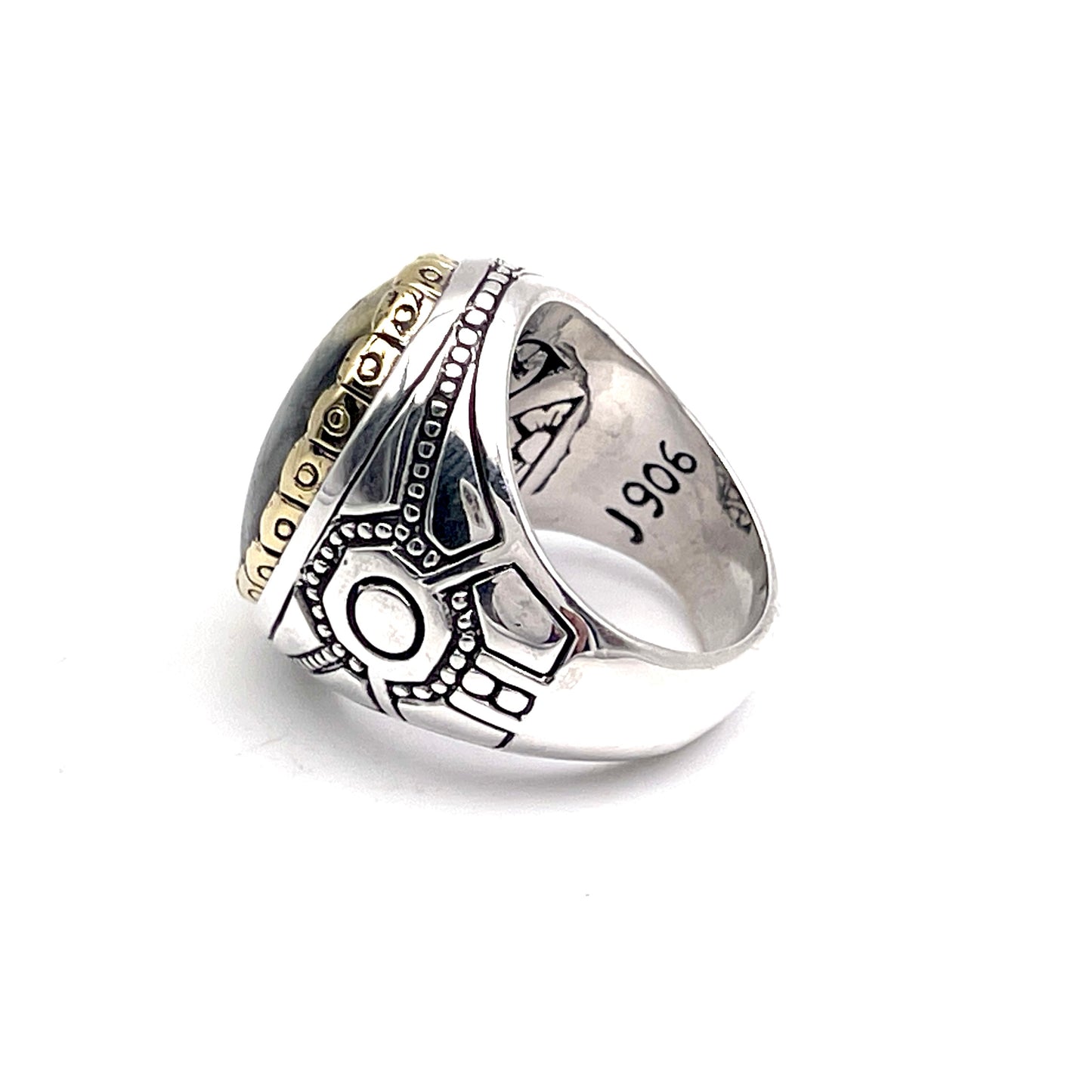 Bague Argent et Jaspe Bourdon - Jalan Jalan