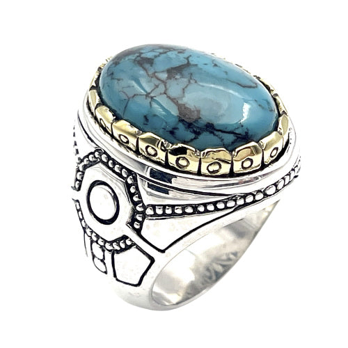 Bague Argent et Turquoise - Jalan Jalan