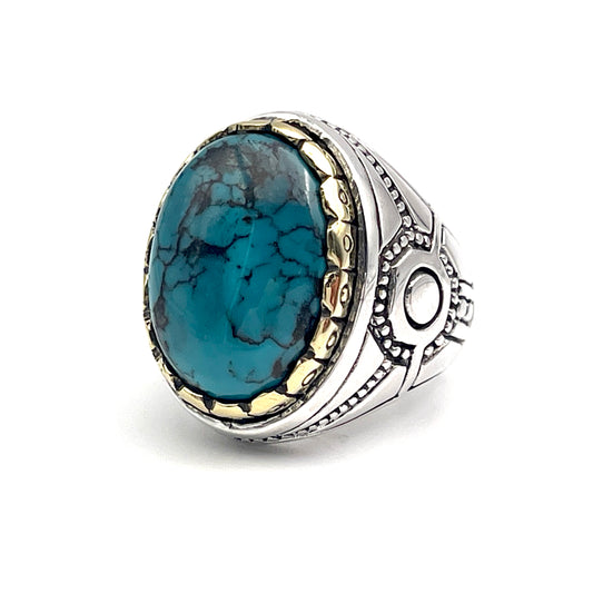 Bague Argent et Turquoise - Jalan Jalan