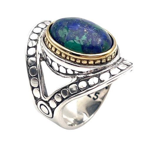 Bague Argent et Azurite - Jalan Jalan