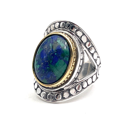 Bague Argent et Azurite - Jalan Jalan