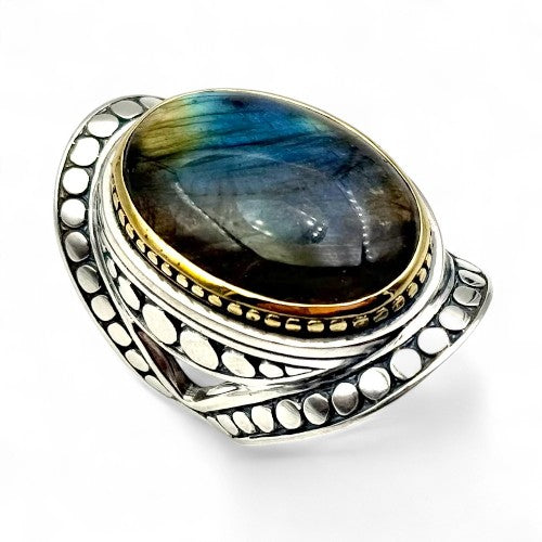 Bague Argent et Labradorite - Jalan Jalan
