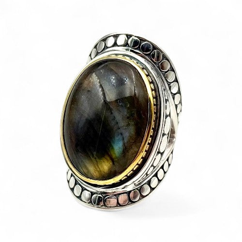 Bague Argent et Labradorite - Jalan Jalan