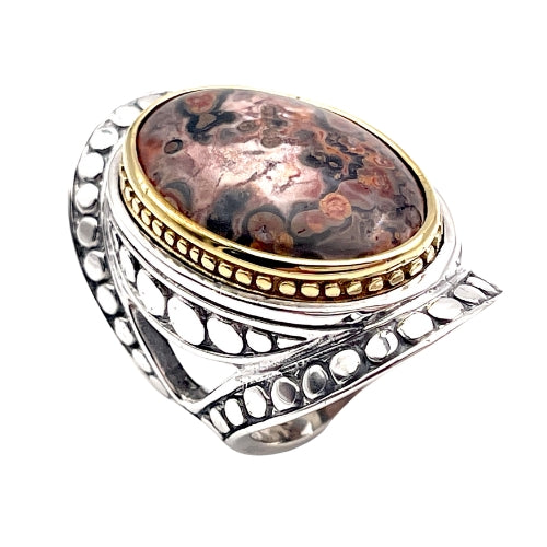 Bague Argent et Jaspe Léopard - Jalan Jalan