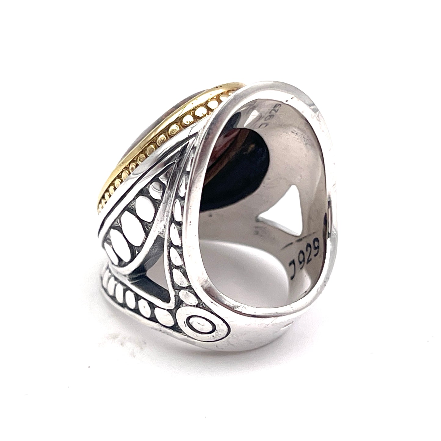 Bague Argent et Jaspe Léopard - Jalan Jalan