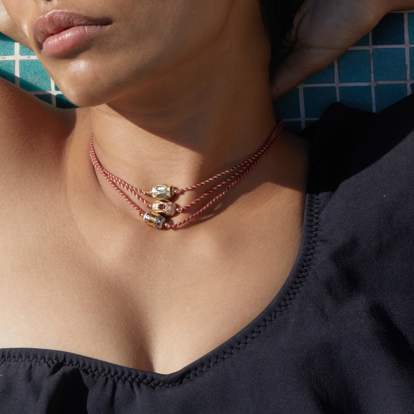 Collier Santa Clara orné de citrine et zircon bleu