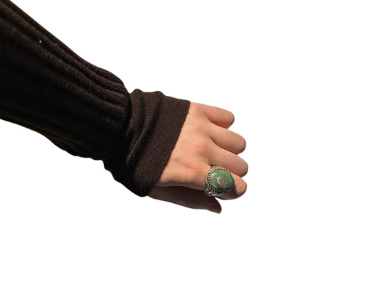 Bague Argent et Rubis Fuschite - Jalan Jalan