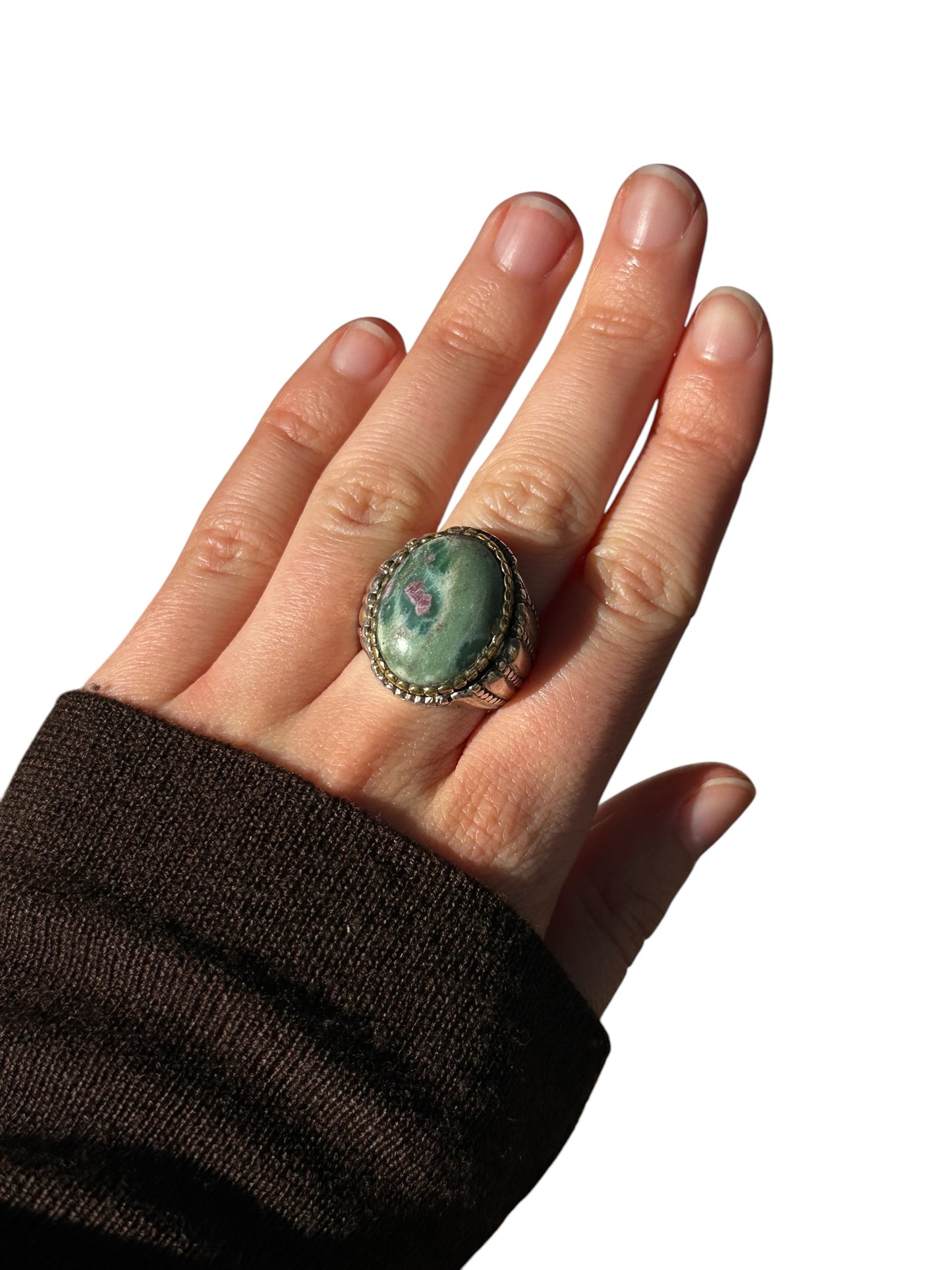 Bague Argent et Rubis Fuschite - Jalan Jalan