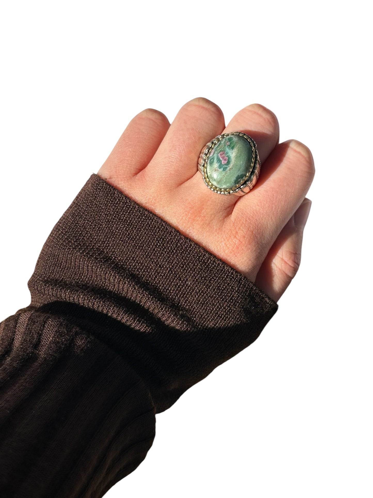 Bague Argent et Rubis Fuschite - Jalan Jalan