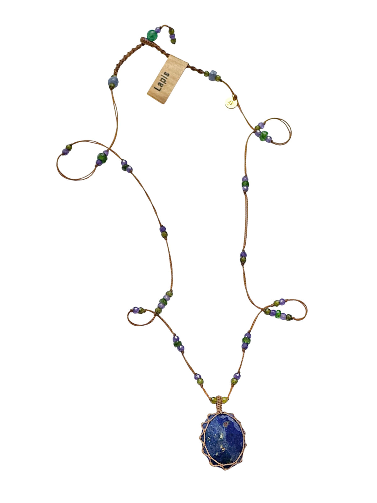 Collier Court Tibétain Lapis Lazuli - Sharing