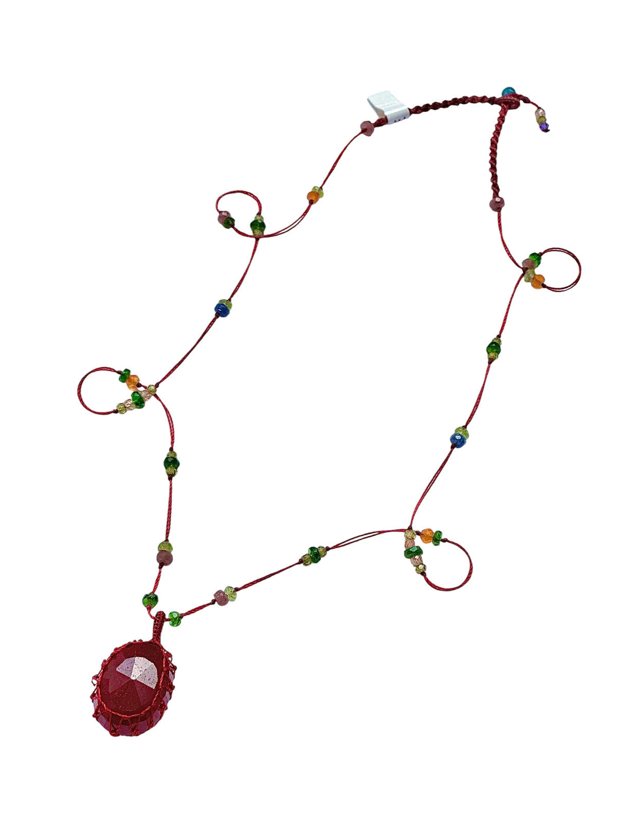 Collier Court Tibétain Rubis - Sharing