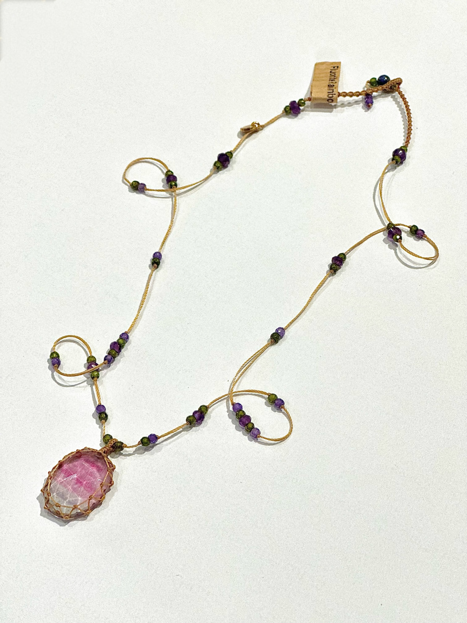 Collier Court Tibétain Fluorite Rainbow 4 (Rare) - Sharing