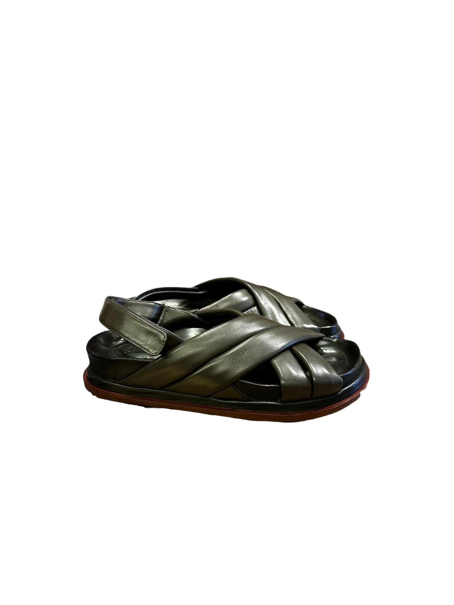 Sandale Cuir Nappa Oliva - Lorenzo Masiero