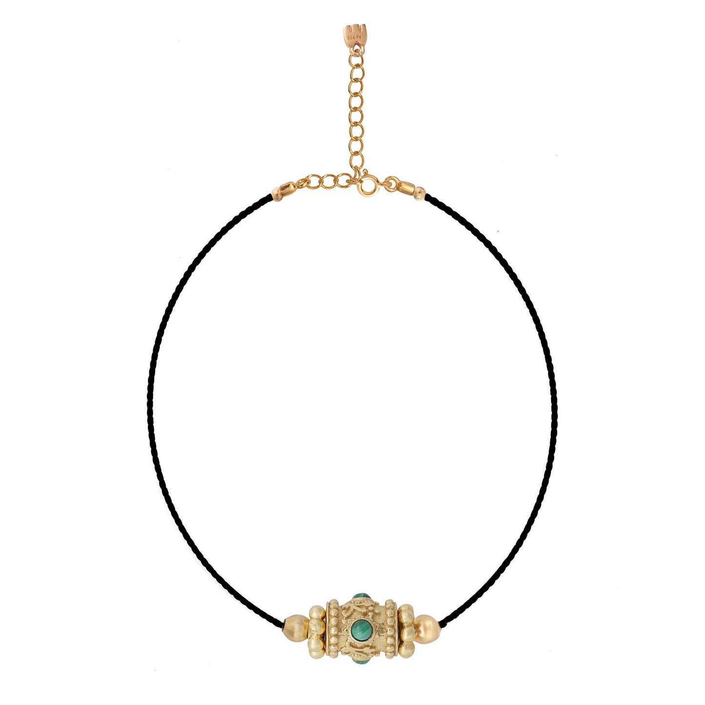 Collier choker Rakhi en malachite