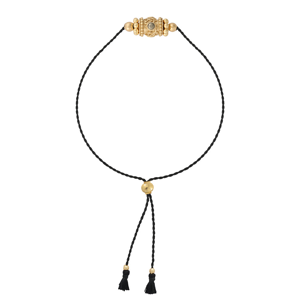 Rakhi 1 Pyrite Bracelet with black string