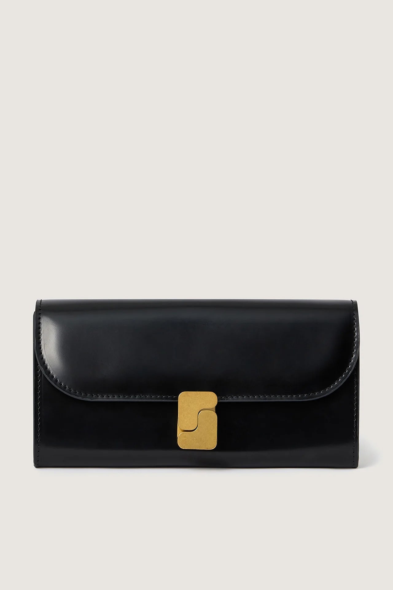 Portefeuille Anita en cuir glacé noir