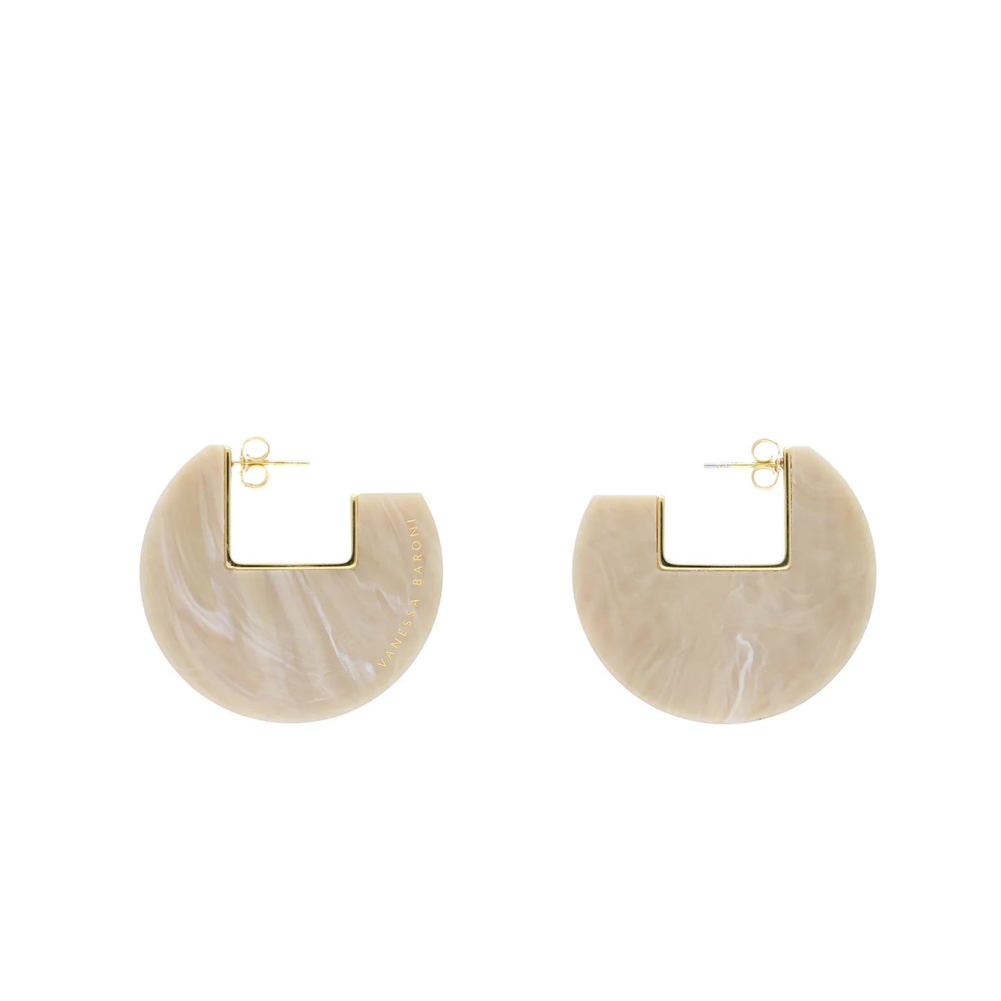 Boucle d'Oreille Voûte Marbre Sable