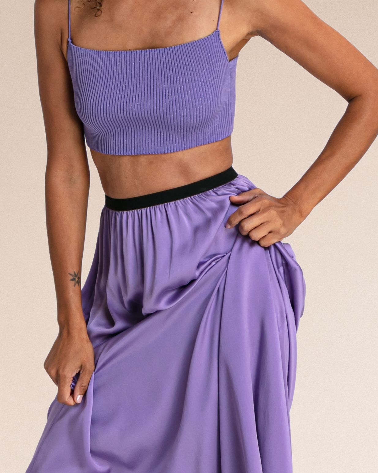 Jupe Soie Sama Violet - Karma Koma