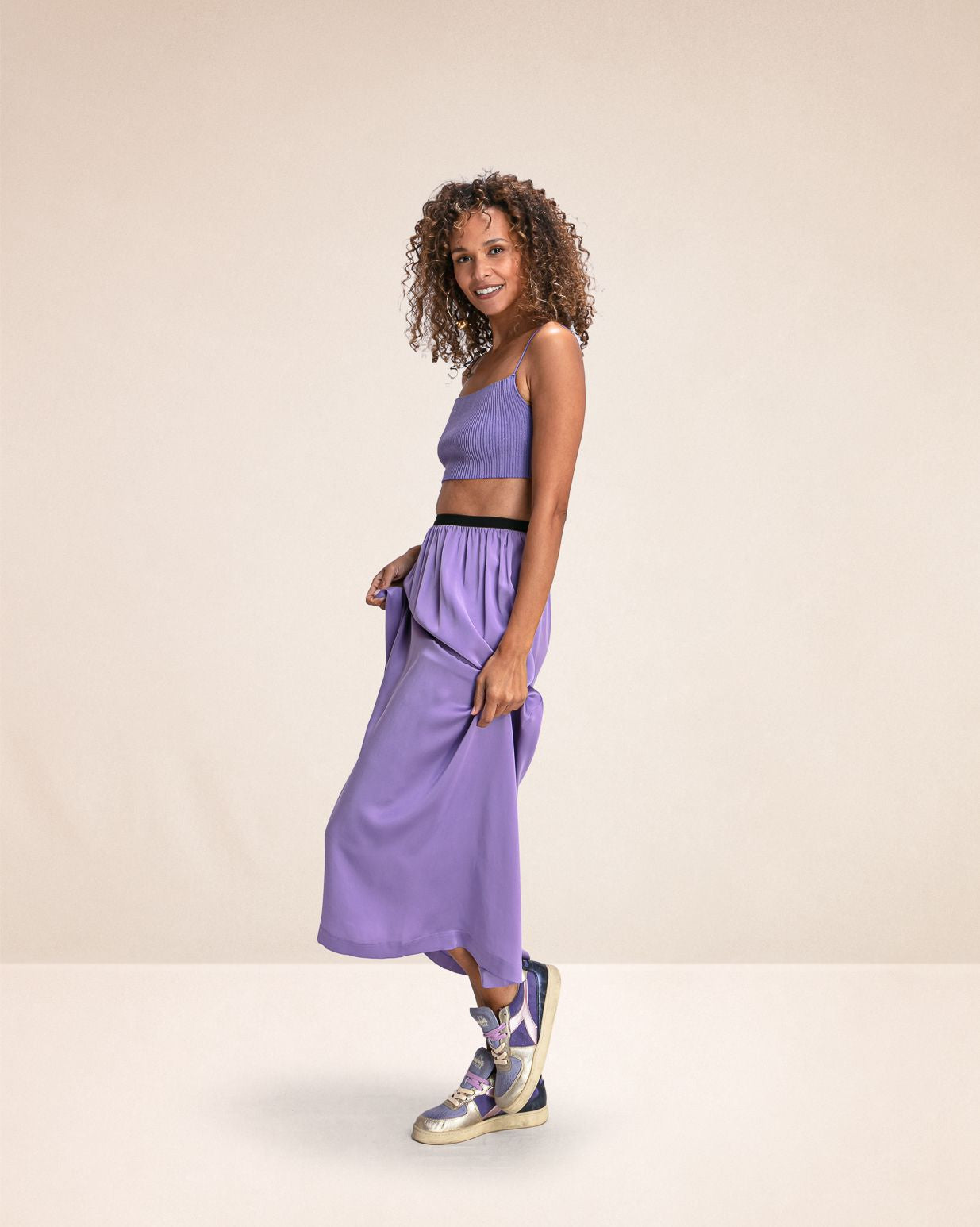 Jupe Soie Sama Violet - Karma Koma