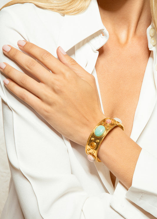 Bracelet Byzantin en pierres de lune - Sylvia Toledano