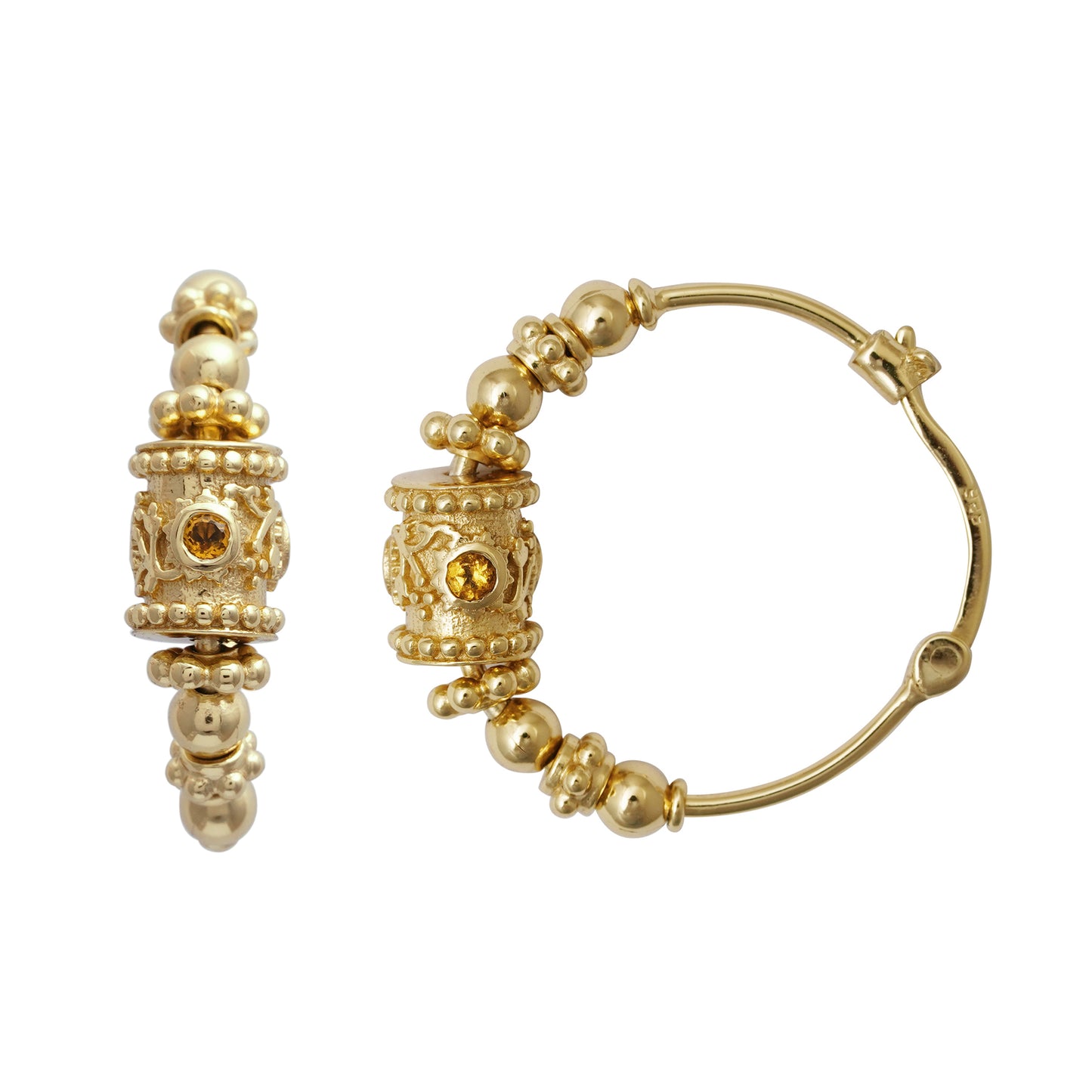 Boucles d'oreilles Maya Citrine - Dorothée Sausset